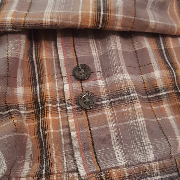 HARLEY-DAVIDSON | Men's Spellout Plaid Button Down - Picture 4 of 8